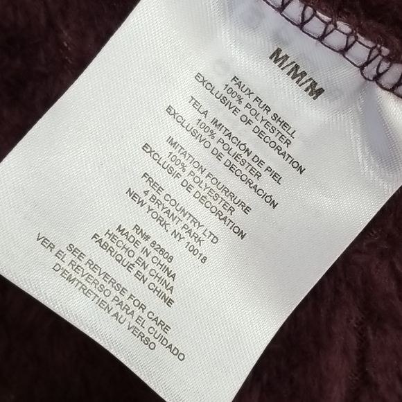 ๐ FREE COUNTRY Chevron Butter Pile Jacket Purple M NWT - Picture 9 of 12